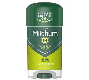 Mitchum Antiperspirant Deodorant Stick for Men, Triple Odor Defense Gel, 48 Hr Protection, Dermatologist Tested, Mountain Air, 2.25 oz (3202-00)