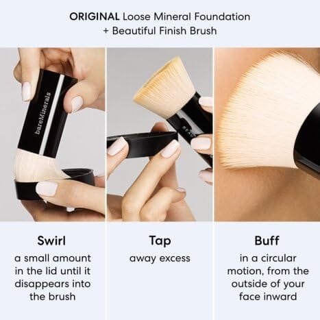 bareMinerals Original Loose Powder Foundation SPF 15, Lightweight Mineral Loose Powder Foundation Makeup, Buildable Coverage, Talc Free, Vegan (Light 08) - Image 8