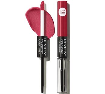Revlon Liquid Lipstick with Clear Lip Gloss, ColorStay Face Makeup, Overtime Lipcolor, Dual Ended with Vitamin E in Plum / Berry, Ultimate Wine (140), 0.07 oz