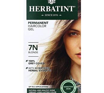 Herbatint Permanent Haircolor Gel, 7N Blonde, Alcohol Free, Vegan, 100% Grey Coverage – 4.56 oz