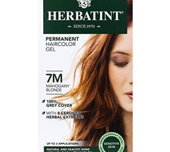 Herbatint Permanent Haircolor Gel, 7M Mahogany Blonde, Alcohol Free, Vegan, 100% Grey Coverage – 4.56 oz