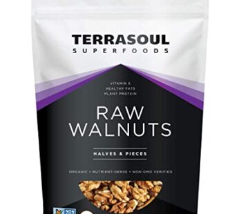 Terrasoul Superfoods Raw Organic Walnuts, 16 Oz – Chandler Variety | Fresh | Light Color