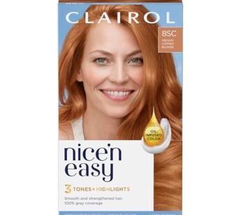 Clairol Nice’n Easy Permanent Hair Dye, 8SC Medium Copper Blonde Hair Color, Pack of 1