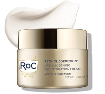 RoC Retinol Correxion Max Daily Hydration Anti-Aging Face Moisturizer with Hyaluronic Acid, Oil Free Skin Care Cream for Fine Lines, Dark Spots, Post-Acne Scars, 1.7 Ounces (Packaging May Vary)
