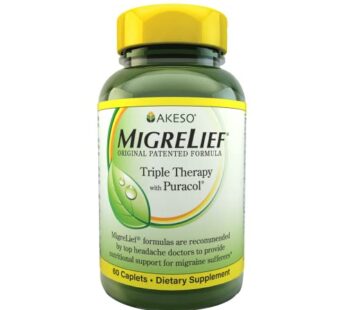 MigreLief Original Triple Therapy with Puracol – Nutritional Support for Migraine Sufferers – 60 Caplets/1 Month Supply