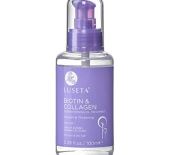 L LUSETA Biotin Hair Growth Serum with Collagen, Hair Oil for Thin and Damage Hair Growth Oil, Biotin growth serum for Frizzy & Damaged hair, Thickening and Healthier Scalp for Men & Women 3.38 Fl Oz