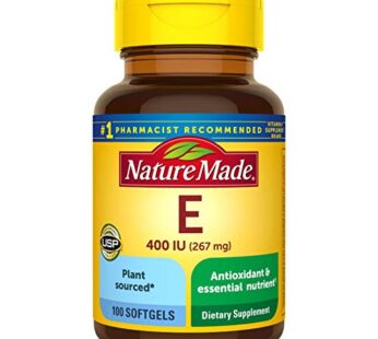 Nature Made Plant Sourced Vitamin E 267 mg (400 IU) d-Alpha Softgels, 100 Count for Antioxidant Support (Pack of 3)