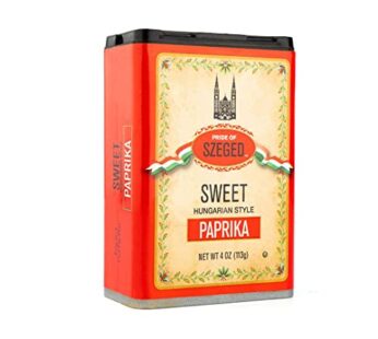 Pride of Szeged Sweet Paprika Powder, Hungarian Style Seasoning Spice, Deep Red, 4 oz. Tin, 1-Count