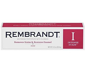 REMBRANDT Intense Stain Whitening Toothpaste With Fluoride, Removes Tough Stains, Rehardens And Strengthens Enamel, 3.5 Ounce – (Pack of 2)