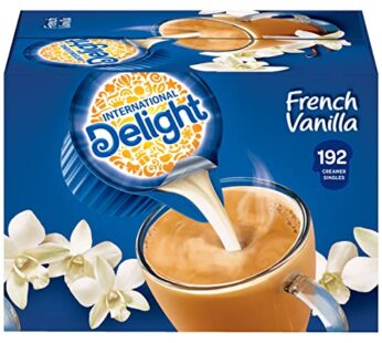 International Delight, French Vanilla, Single-Serve Coffee Creamers, 192 Count (Pack of 1), Shelf Stable Non-Dairy Flavored Coffee Creamer, Great for Home Use, Offices, Parties or Group Events