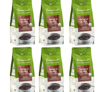Teeccino French Roast Chicory Coffee Alternative – Ground Herbal Coffee That?s Prebiotic, Caffeine-Free & Acid Free, Dark Roast, 11 Ounce (Pack of 6)