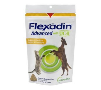 Vetoquinol Flexadin Advanced Dog Hip and Joint Supplement with UC-II Collagen, One Chew a Day Hip and Joint Support Chew for Dogs and Cats, Clinically Proven Vet-Approved Formula, 30 Chews
