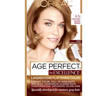 L’Oreal Paris ExcellenceAge Perfect Layered Tone Flattering Color, 6N Light Soft Golden Brown (Packaging May Vary)