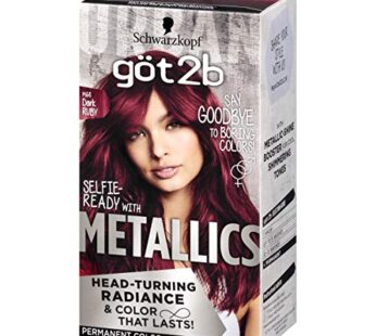 Schwarzkopf Got2b Metallics Permanent Hair Color, M68 Dark Ruby