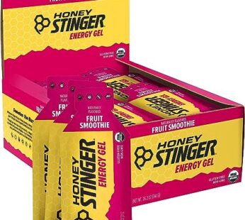 Honey Stinger Organic Fruit Smoothie Energy Gel | Gluten Free & Caffeine Free | For Exercise, Running and Performance | Sports Nutrition for Home & Gym, Pre and Mid Workout | 24 Pack, 26.4 Ounce