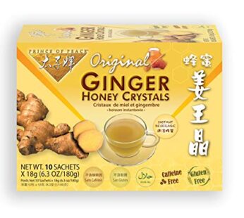 Prince of Peace Instant Ginger Honey Crystals, 10 Sachets ? Instant Hot or Cold Beverage ? Easy to Brew Ginger and Honey Crystals