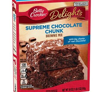 Betty Crocker Supreme Chocolate Chunk Brownie Mix, 18 oz (Pack of 6)
