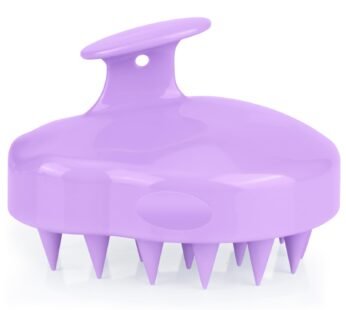 FREATECH Hair Scalp Massager Shampoo Brush with Soft Silicone Bristles for Scalp Care and Hair Growth, Shower Head Scalp Scrubber Exfoliator for Dandruff, Wet & Dry for Men, Women and Kids, Purple