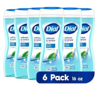 Dial Body Wash, Refresh & Renew Spring Water, 16 fl oz, Pack of 6