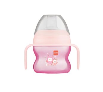 MAM Starter Cup (1 Count), MAM Polypropylene, Sippy Cup, Drinking Cup with Extra-Soft Spill-Free Spout and Non-Slip Handles, for Girls 4+ Months, Five Ounces, Pink