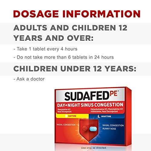 Sudafed PE Day and Night Sinus Pressure & Congestion Tablets, 20 Count - Image 5