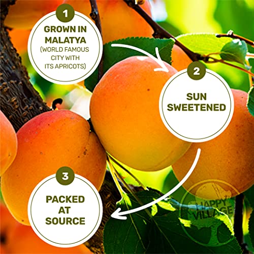Happy Village Organic Turkish Dried Apricots, No Sugar Added Dried Fruit, 40 OZ Resealable Pack - Kosher, Non-GMO, Unsweetened, Unsulfured, Vegan Sun-Dried Apricot - Image 5