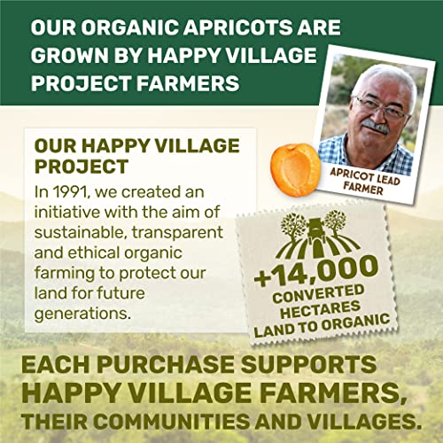 Happy Village Organic Turkish Dried Apricots, No Sugar Added Dried Fruit, 40 OZ Resealable Pack - Kosher, Non-GMO, Unsweetened, Unsulfured, Vegan Sun-Dried Apricot - Image 6