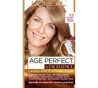 L’Oreal Paris Excellence Age Perfect Layered Tone Flattering Color, 6B Light Soft Neutral Brown (Packaging May Vary)
