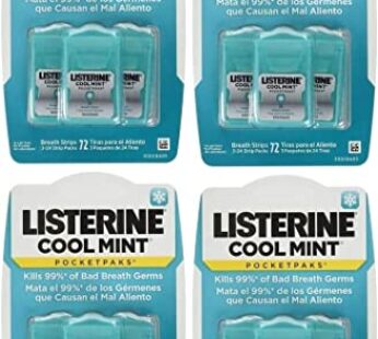 Listerine Cool Mint Pocketpaks Breath Strips, 12-24-Strip Pack Total 288 Strips