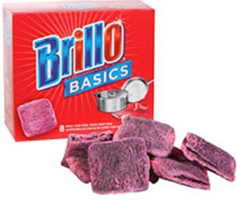 Brillo Basics Steel-wool Soap Pads, 8-ct. Boxes – Pack of 4
