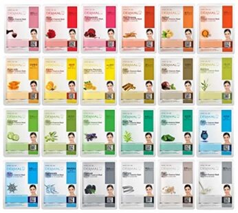 DERMAL 24 Combo Pack A Collagen Essence Korean Face Mask – Hydrating & Soothing Facial Mask with Panthenol – Hypoallergenic Self Care Sheet Mask for All Skin Types – Natural Home Spa Treatment Mask