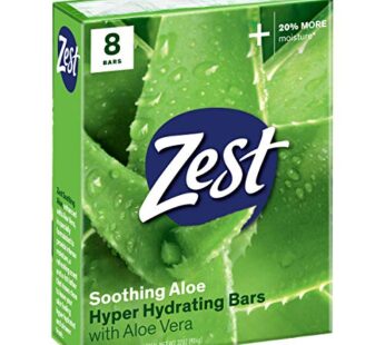Zest 8-Bar Bath Size Soap, Fresh Aloe, 4 Ounce (Pack of 8)