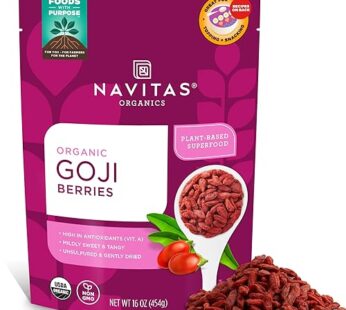 Navitas Organics Goji Berries, 16 oz. Bag, 15 Servings ? Organic, Non-GMO, Sun-Dried, Sulfite-Free