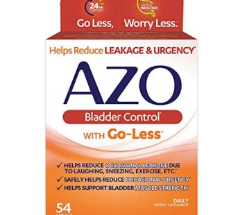 AZO Bladder Control with Go-Less Daily Supplement | Helps Reduce Occasional Urgency* | Reduce Leakage Due to Laughing, Sneezing and Exercise | 54 Count Capsules