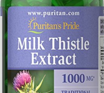 Puritan’s Pride Milk Thistle 4:1 Extract 1000 Mg (Silymarin) Softgels,for Liver Support ,180 Count