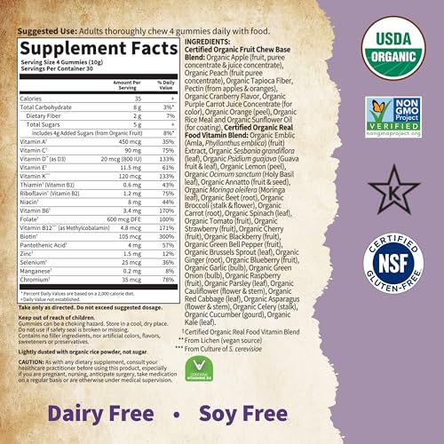 Garden of Life Organics Prenatal Gummies Multivitamin with Vitamin D3, B6, B12, C & Folate for Healthy Fetal Development ? Organic, Non-GMO, Gluten-Free, Vegan, Berry Flavor, 30 Day Supply - Image 6