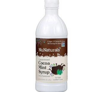 NuNaturals Stevia Syrup, Sugar-Free Sweetener, Plant-Based Sugar Substitute, Zero Calorie, Sugar-Free Syrup, Cocoa Mint, 16 oz