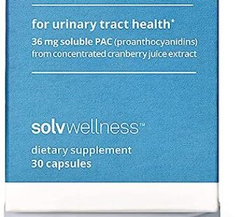 ellura Solv Wellness Clinically Proven Cranberry Supplement: Get Ahead of UTIs with 36mg of 100% Bioavailable PAC, 30 Capsules
