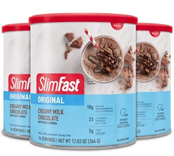 SlimFast Original Meal Replacement Powder, Creamy Milk Chocolate, Shake Mix, 10g of Protein, 14 Servings (Pack of 3) (Packaging May Vary)