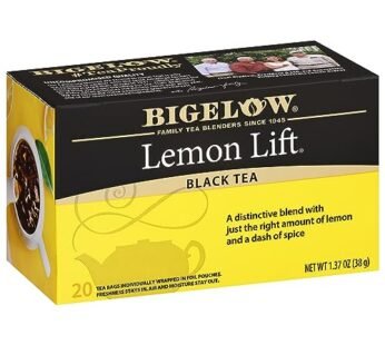 Bigelow Tea Lemon Lift Black Tea, Caffeinated Tea with Lemon, 20 Count Box (Pack of 6), 120 Total Tea Bags
