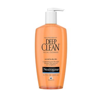 Neutrogena Deep Clean Daily Facial Cleanser with Beta Hydroxy Acid for Normal to Oily Skin, Alcohol-Free, Oil-Free & Non-Comedogenic, 6.7 fl. oz (Pack of 3)