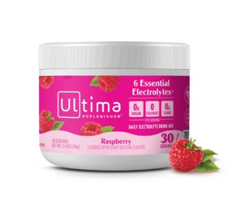Ultima Replenisher Raspberry Electrolyte Powder, New Formula, 30 Serving Canister (Net Wt.3.4 OZ(96 g)