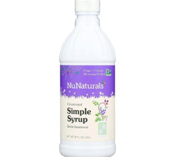 NuNaturals Stevia Syrup, Sugar-Free Sweetener, Plant-Based Sugar Substitute, Zero Calorie, Simple Syrup, 16 oz