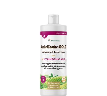 NaturVet ? ArthriSoothe-Gold Advanced Care Liquid | Level 3 Advanced Joint Care | Supports Healthy Hip & Joint Function | Enhanced with Glucosamine, MSM & Chondroitin | For Dogs & Cats | 16 oz Liquid