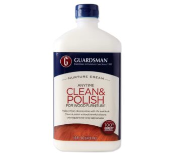 Guardsman Clean & Polish For Wood Furniture – Cream Polish 16.9 oz – Silicone Free, UV Protection – 461500