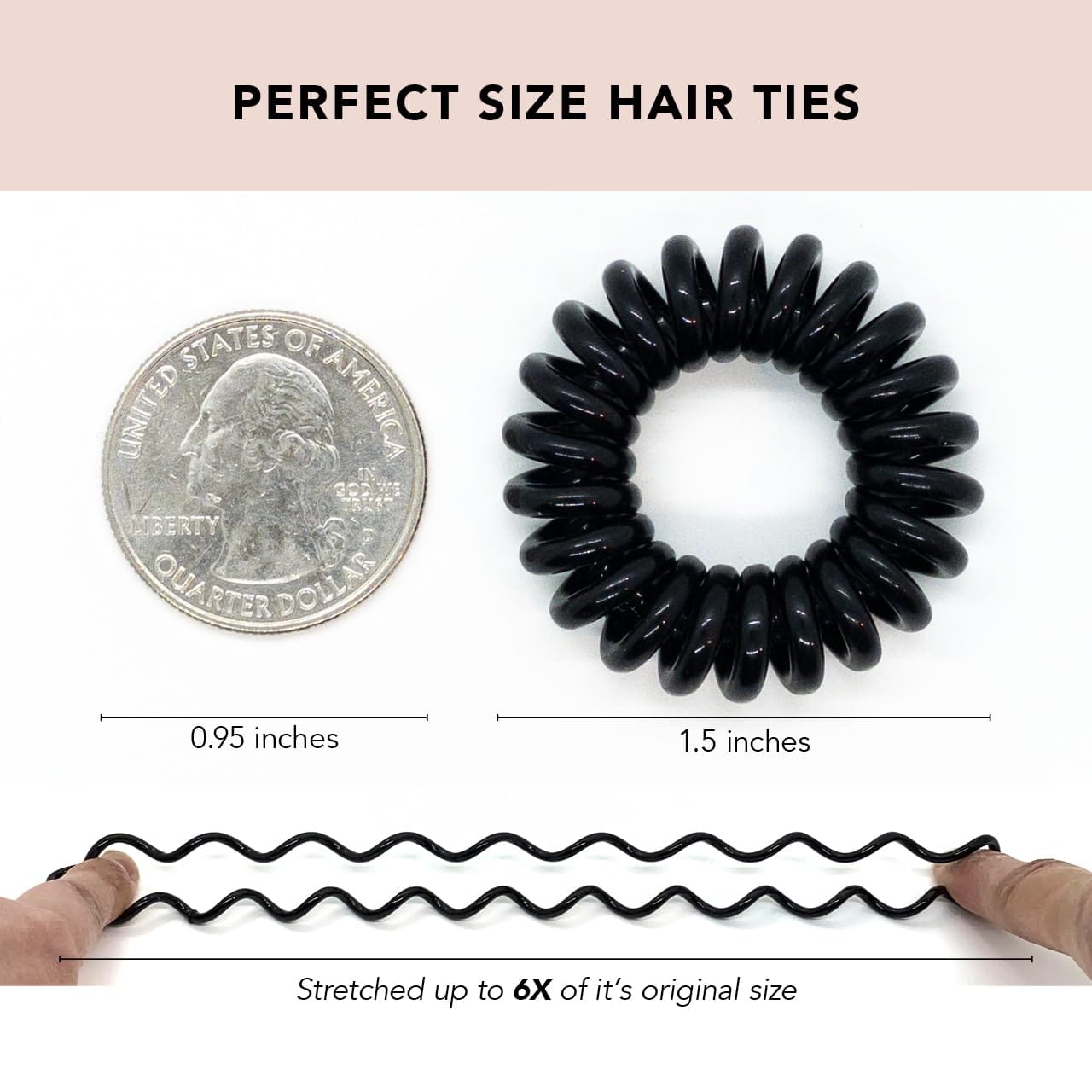 Kitsch Spiral Hair Ties for Women - Coil Hair Ties for Thick Hair, No Crease Hair Tie, Spiral Hair Ties No Damage, Hair Coils & Phone Cord Hair Ties for Thin Hair, Hair Ties Spiral, 8pcs (Transparent) - Image 2