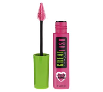 Maybelline Great Lash Lots Of Lashes Washable Mascara, Volumizing, Thickening and Curling Mascara, Brownish Black, 1 Count