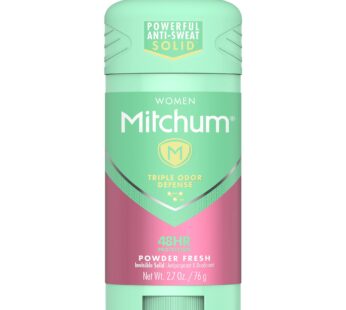 Women’s Deodorant by Mitchum, Solid Antiperspirant Deodorant Stick, Powder Fresh, 2.7 Oz (Pack of 1)