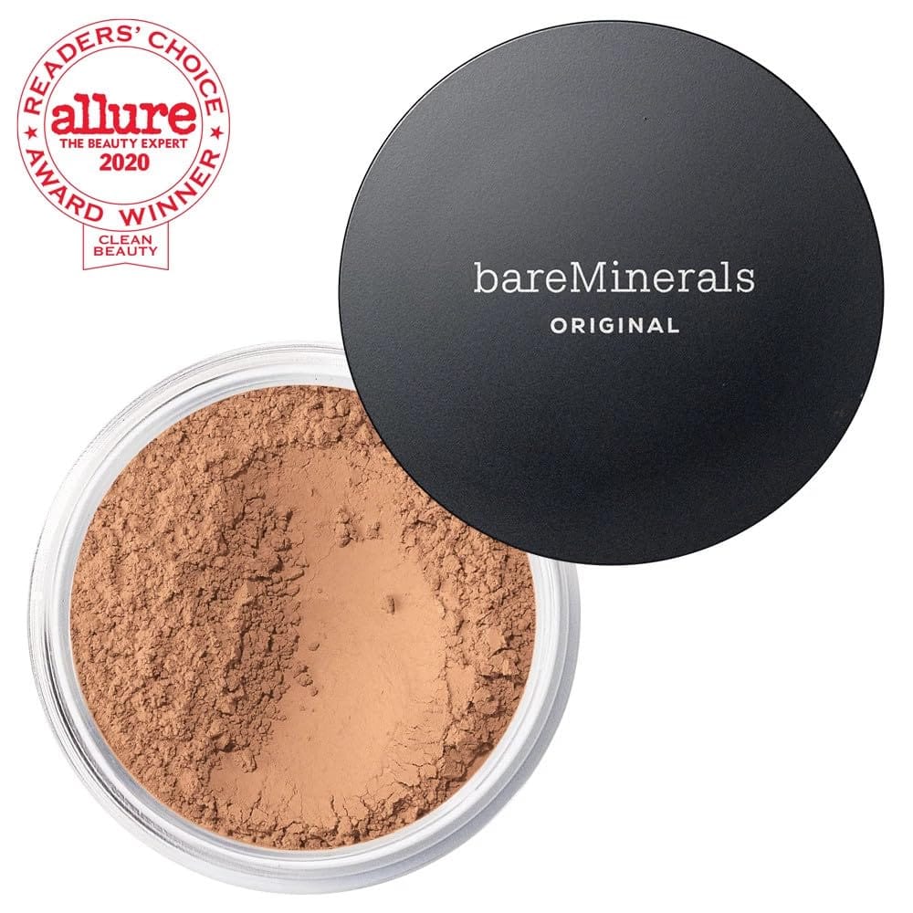 bareMinerals Original Loose Powder Foundation SPF 15, Lightweight Mineral Loose Powder Foundation Makeup, Buildable Coverage, Talc Free, Vegan (Medium Tan 18) - Image 7