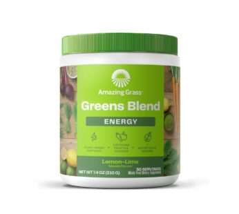 Amazing Grass Green Superfood Energy: Greens Powder with Plant Based Caffeine, Matcha Green Tea and Flax Seed, Nootropics Support, Lemon Lime, 30 Servings